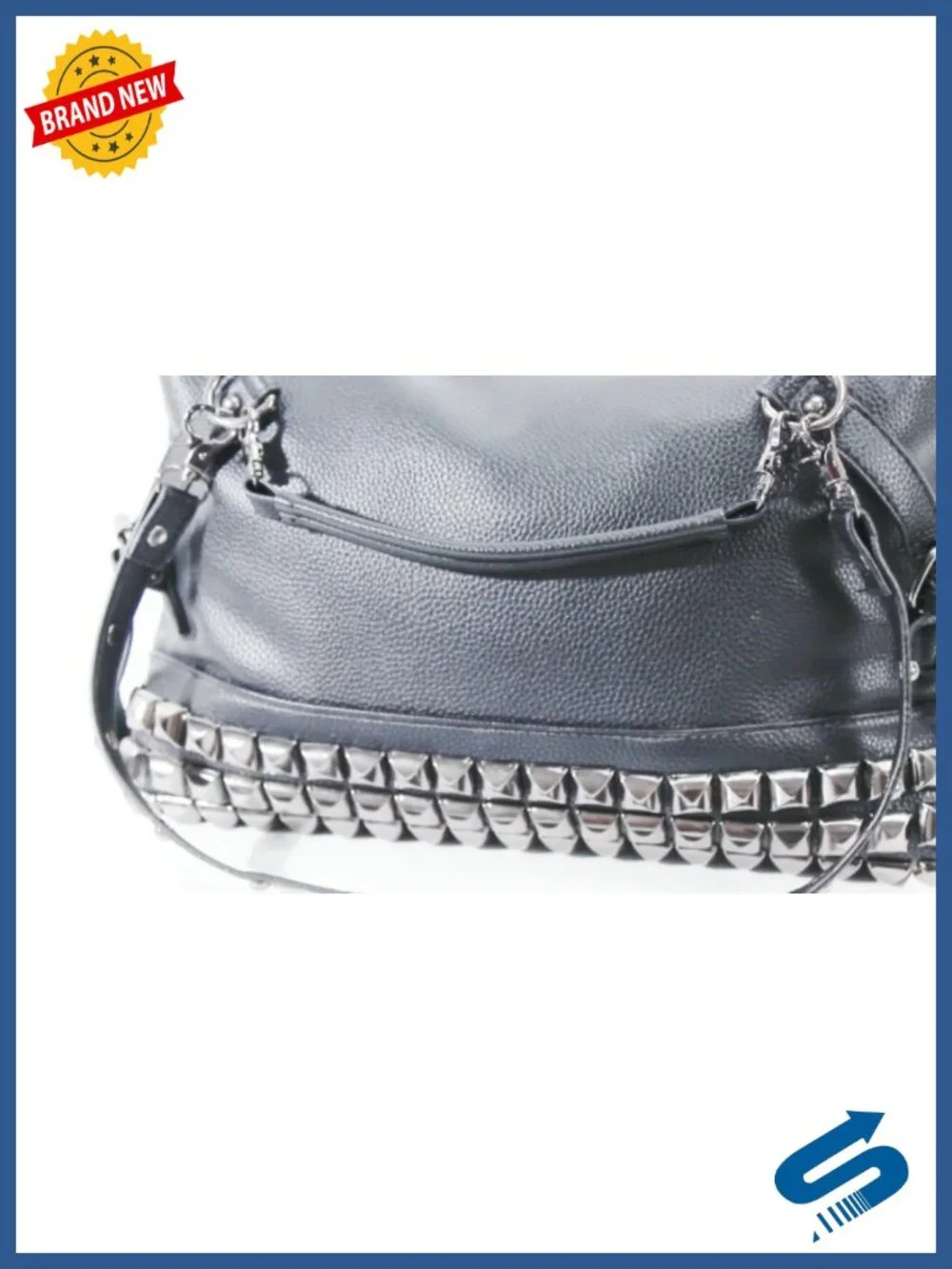 Punk Rivet Hobo Handbag for Women Large Crossbody Purse Faux Leather Top Handle